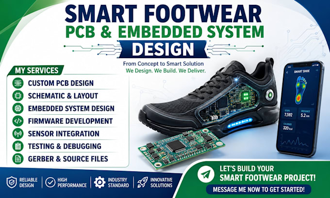 smart footwear pcb and embedded system design