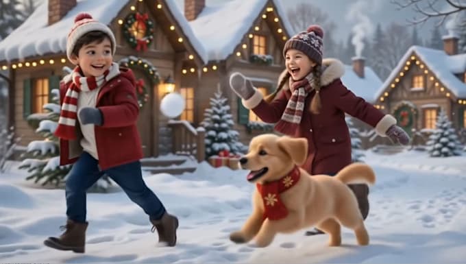 create ai 3d christmas and new year animation video