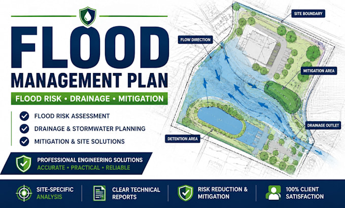 create a flood management plan, flood risk and mitigation