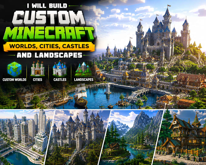 build custom minecraft worlds, cities, castles and landscapes