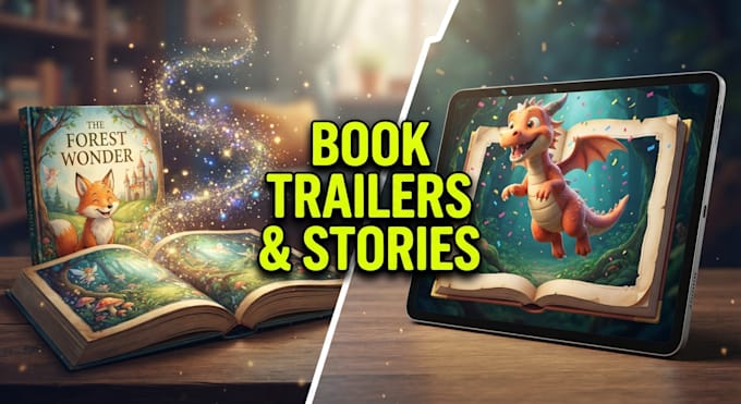 create 2d children book animation cinematic book trailers kids animation