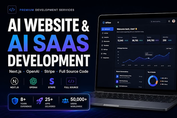 develop ai website, ai saas, ai web application, ai software developer