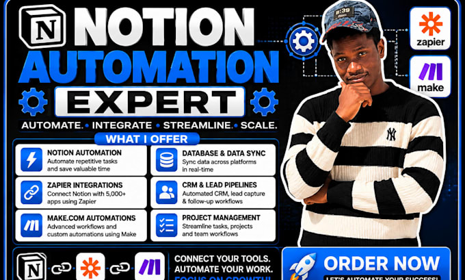 setup notion automations integrations using zapier and make com