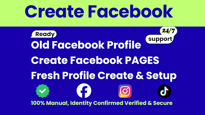 create fresh facebook account, old profile and page setup in 2hr