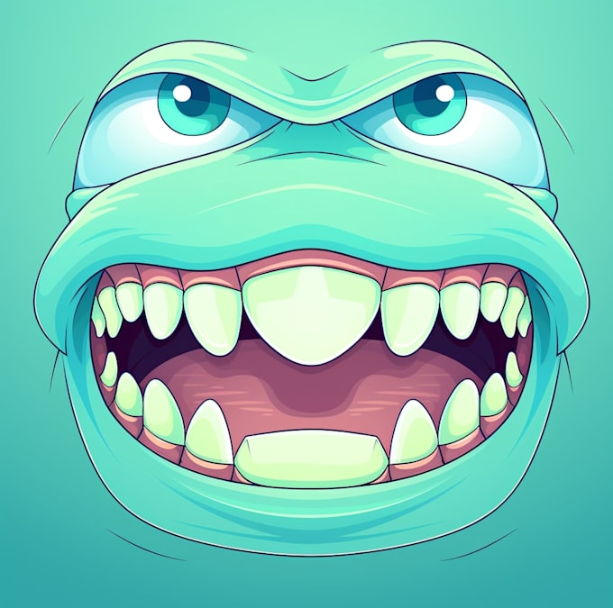 flat vector aliens mouth illustration for anything