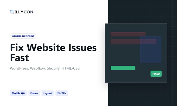 fix wordpress, webflow or shopify website issues fast