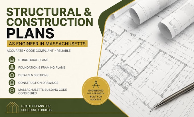 do structural and construction plans as engineer in massachusetts