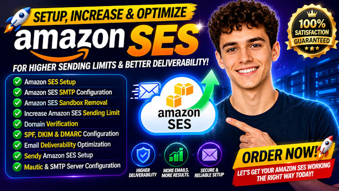 increase and setup amazon, mautic, smtp server for amazon ses sandbox removal