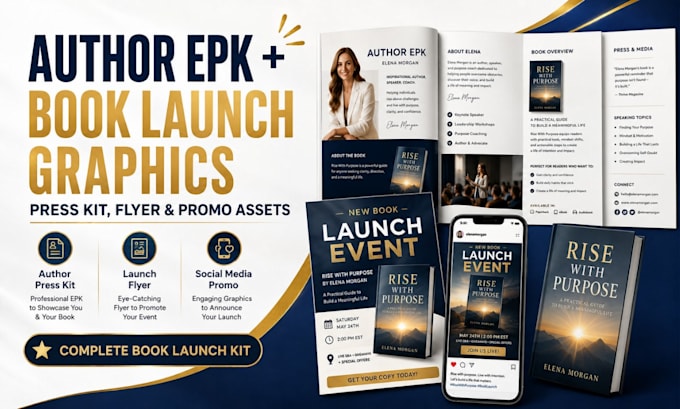 create amazon KDP a plus content, book launch graphics and author epk