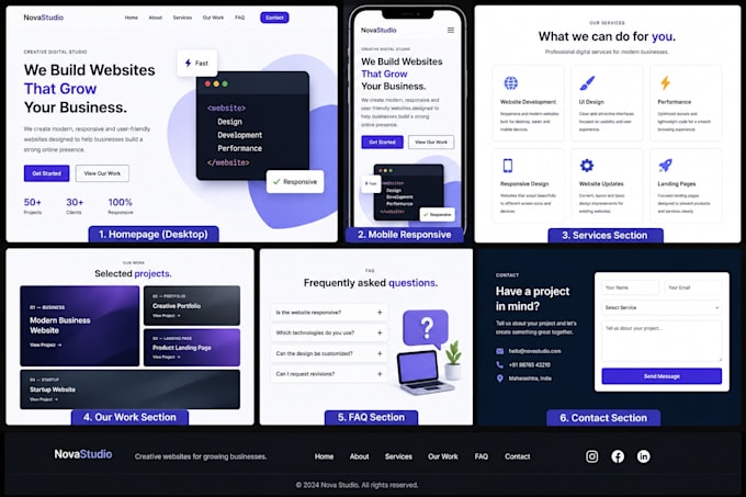create a responsive website using HTML ,CSS and javascripta