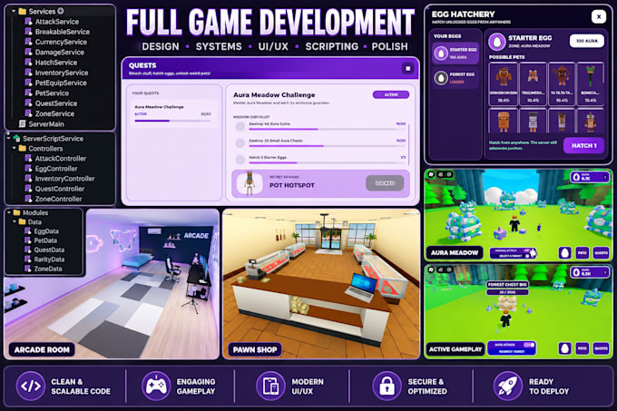 develop a roblox project for you