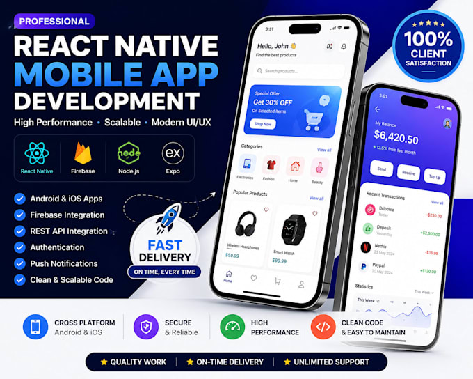 develop a react native mobile app