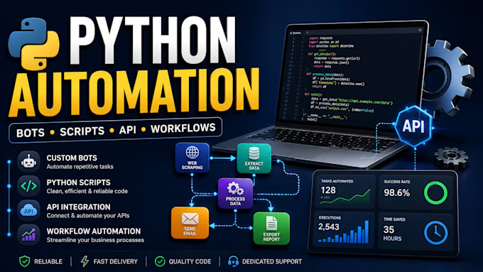 build custom python automation bots, scripts and workflow automation