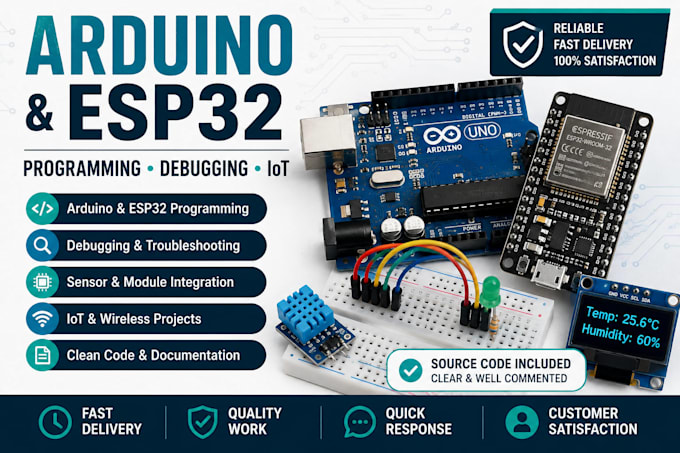 program and troubleshoot your arduino and esp32 project