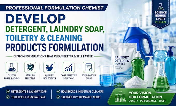 develop detergent laundry soap toiletry cleaning products formulation chemist