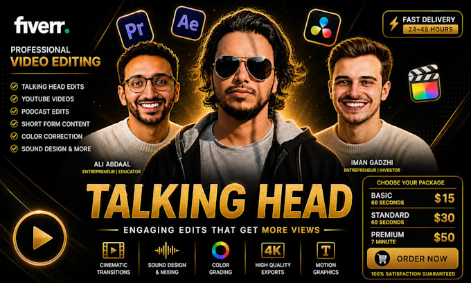 pro video editing for youtube talking head video and vsl