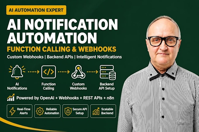 do ai notification automation function calling custom webhook backend API setup