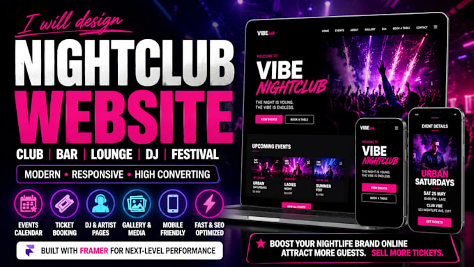 do nightclub website, nightlife website, bar website, dj and event website