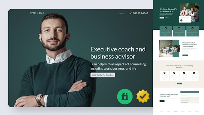design life coaching website, speaker website, consulting website, life coach