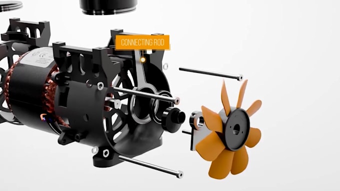 create 3d industrial animation machinery exploded view animation cad animation
