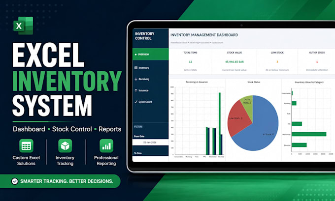 build an excel inventory management dashboard with stock tracking