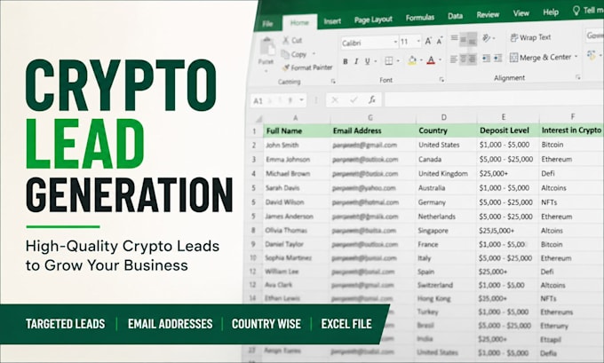 provide you worldwide crypto leads for your business