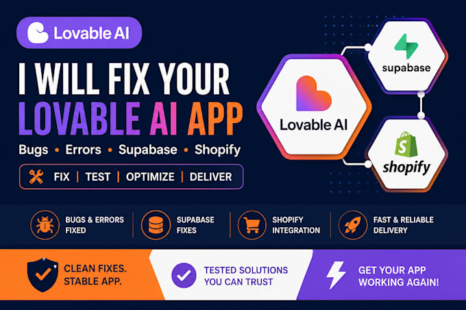 fix  bugs for lovable ai, lovable app, lovable supabase, lovable shopify