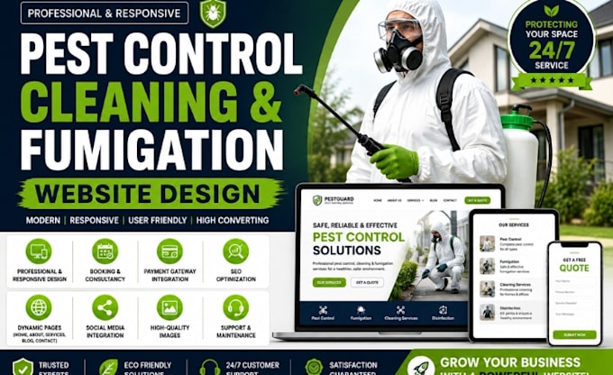 design pest control website, fumigation website, cleaning service website
