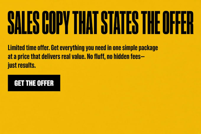 write sales copy that states your offer