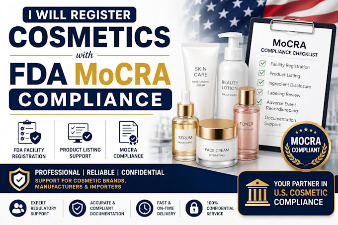 register cosmetics with fda mocra compliance
