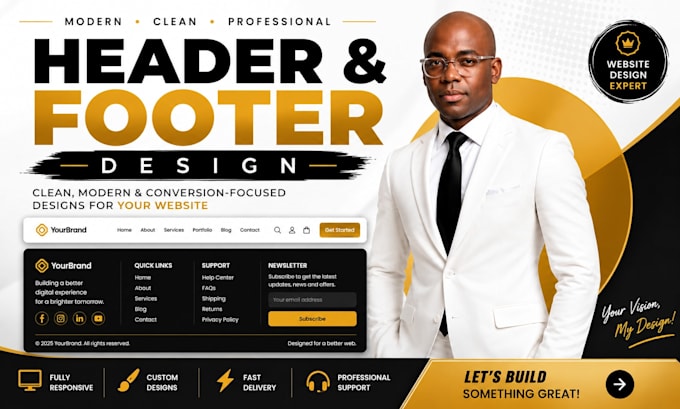 design header and footer website