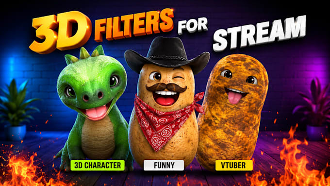 create a custom 3d ar vtuber filter burnt peanut for lens studio for streaming