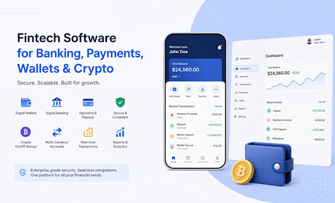 build a fintech app with wallet, banking, payments and crypto features