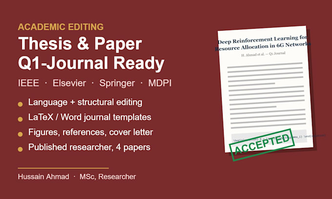 edit and format your thesis or paper for q1 journals