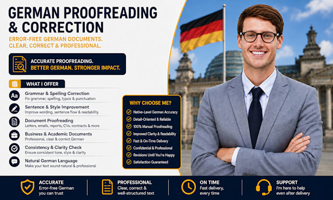 proofread and correct german documents
