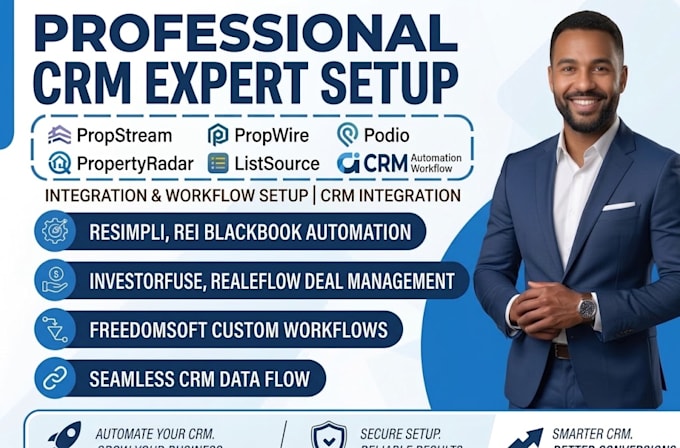 setup propstream propwire podio propertyradar listsource CRM automation workflow