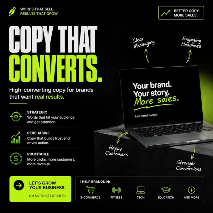 write engaging copy for websites, ads, and social media