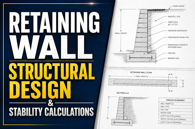 do retaining wall structural design and stability calculations