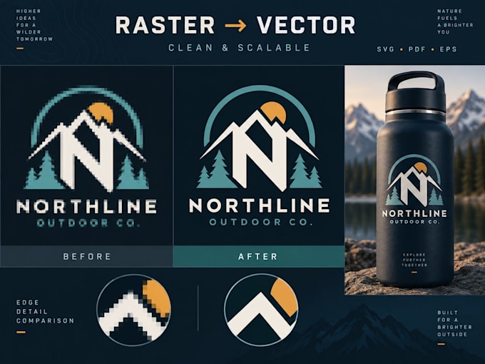 manually vector trace and convert your logo to svg