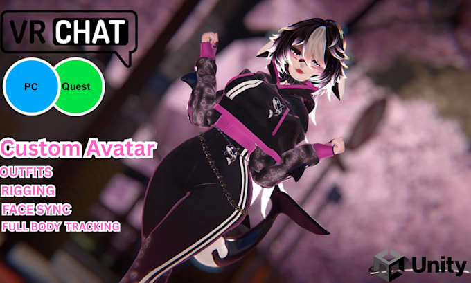 design custom vrchat avatar, anime vrc model, vr character furry nsfw avatar