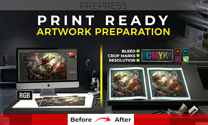 fix and prepare your artwork for digital or offset printing