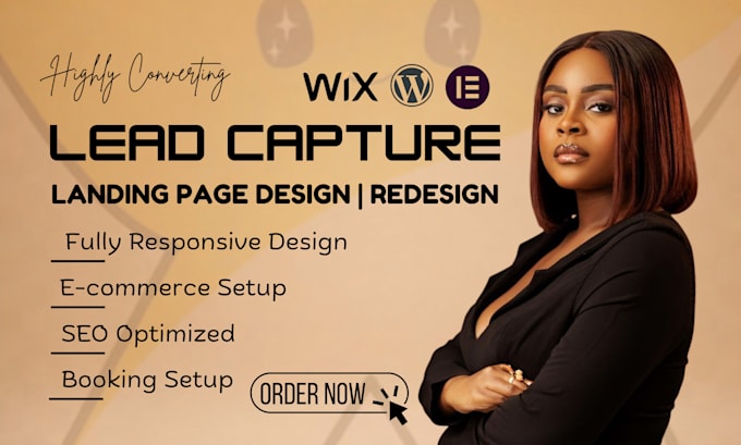 design one page website, lead capture page, wordpress landing page design