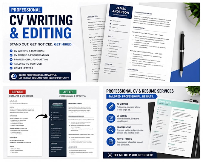 professionally write, edit and improve your CV or resume
