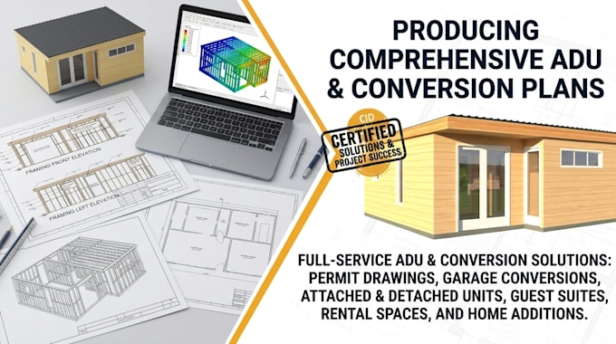 design adu permit drawings and garage conversion plans