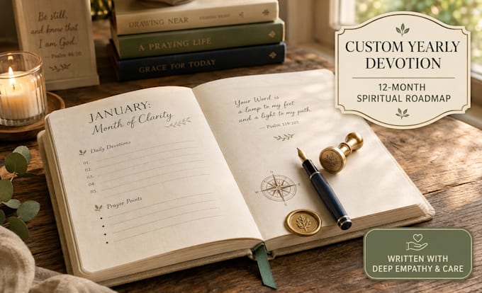 write a custom yearly devotion and structured spiritual roadmap for clarity
