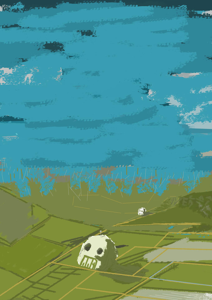 digital illustrations such as objects, landscapes and characters
