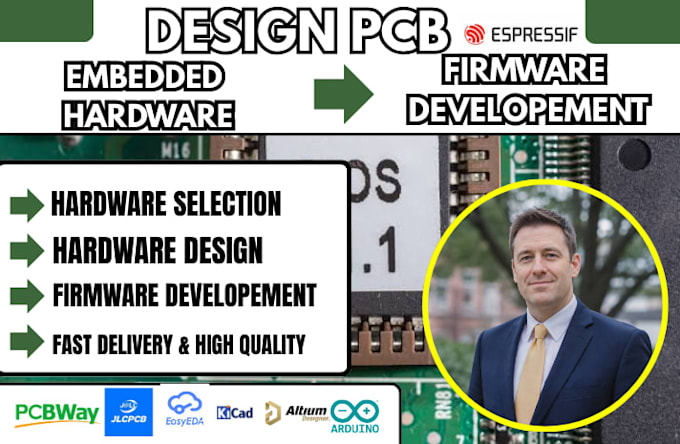 design embedded hardware systems firmware for arduino, esp32,stm32,nrf52 project
