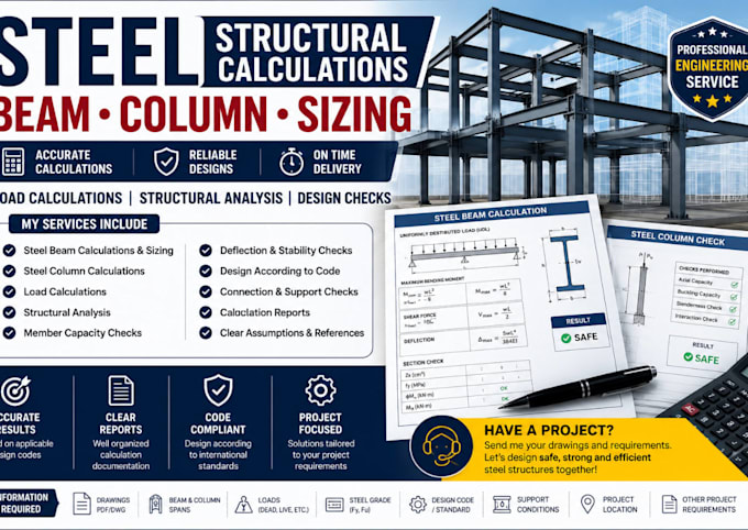 steel beam column structural calculations beam sizing