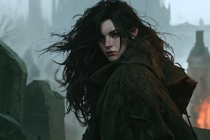create gothic horror fantasy character art