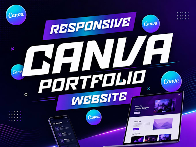 design a canva website, portfolio or landing page